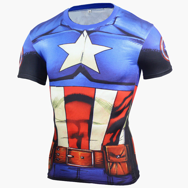 3D Printed T-Shirts Fitness Men