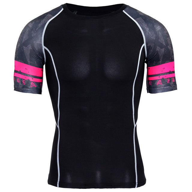 Splicing Sleeve Fitness Men Wolf Skull