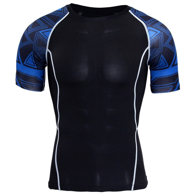 Splicing Sleeve Fitness Men Wolf Skull