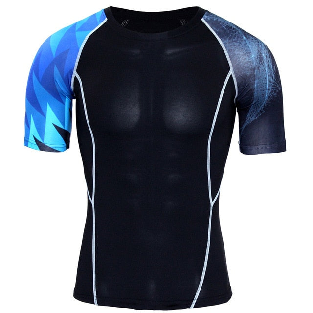 Splicing Sleeve Fitness Men Wolf Skull