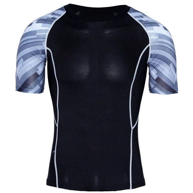 Splicing Sleeve Fitness Men Wolf Skull