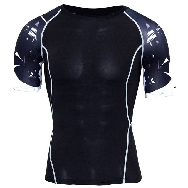 Splicing Sleeve Fitness Men Wolf Skull