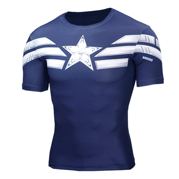 Captain America Print Fitness T-Shirt