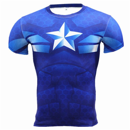 Captain America Print Fitness T-Shirt