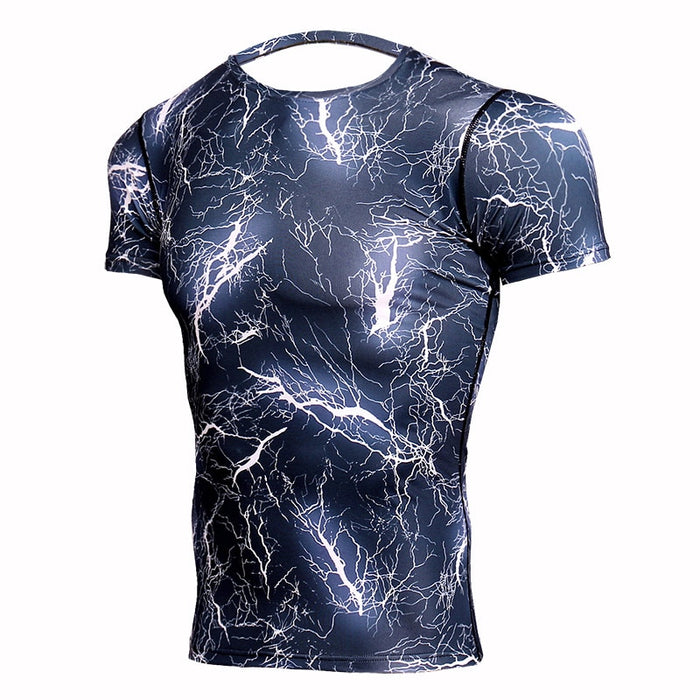 3D Printed Camo T-Shirts Men Fitness Compression