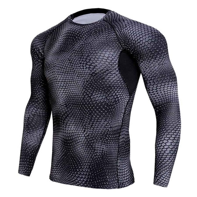 Fitness Compression T-Shirt Men 3D Print