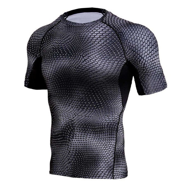 Fitness Compression T-Shirt Men 3D Print