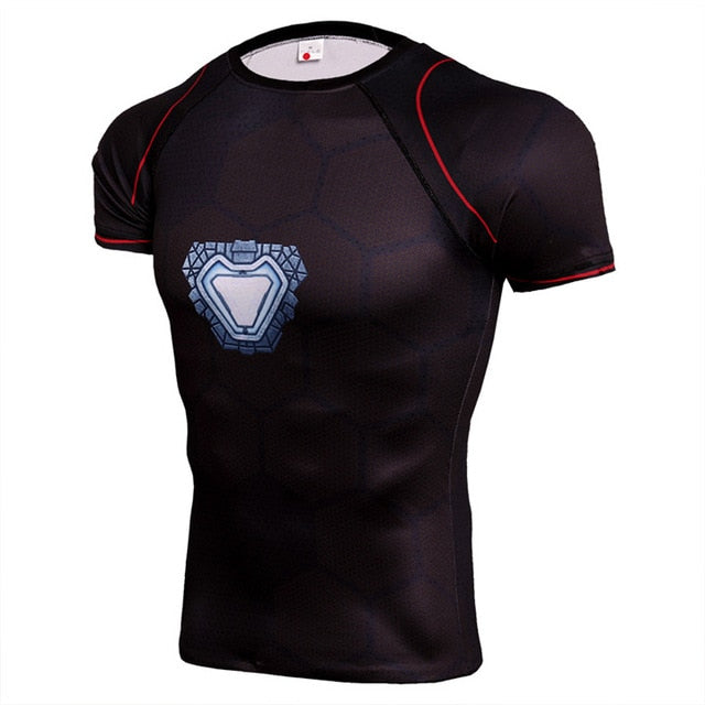3D T-Shirts Men Compression Short Sleeve
