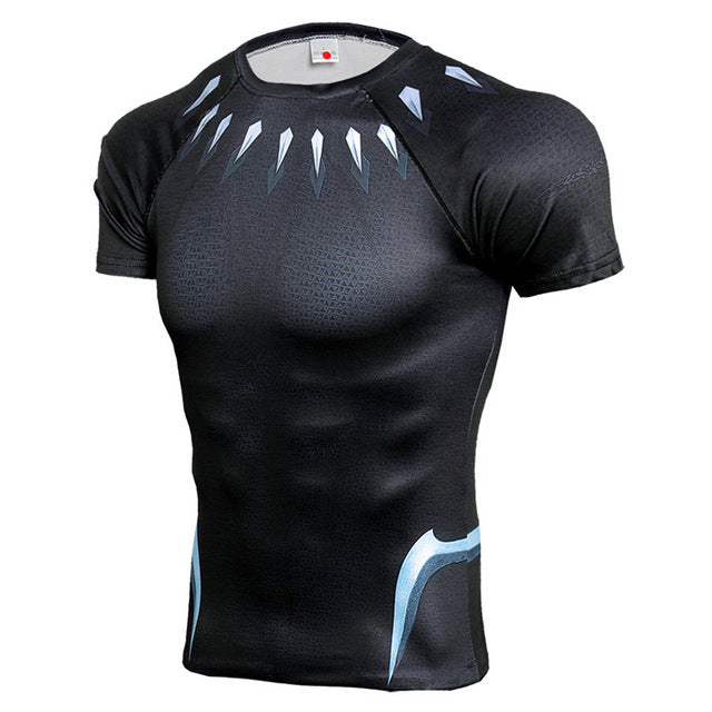 3D T-Shirts Men Compression Short Sleeve