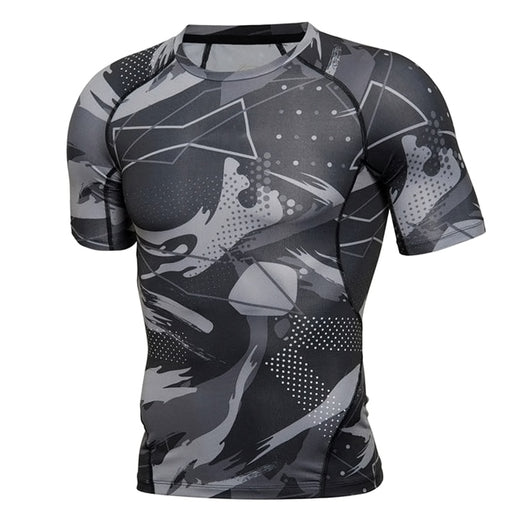 Bodybuilding Camouflage Black Compression T-Shirt