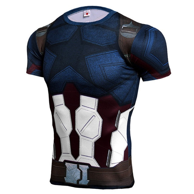 Captain America Spiderman 3D Printed T-Shirt